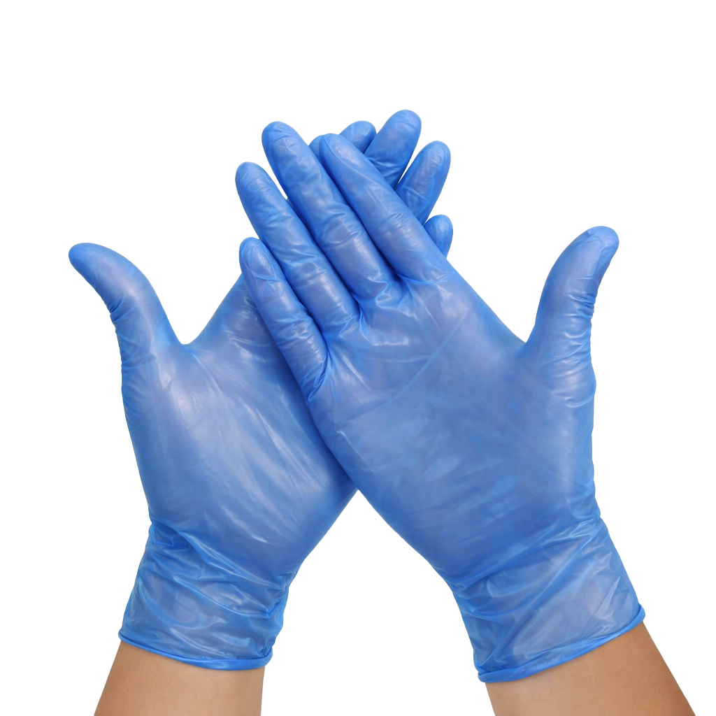 Blue Vinyl Gloves - Premium Quality (10 Boxes - 1000 Gloves)