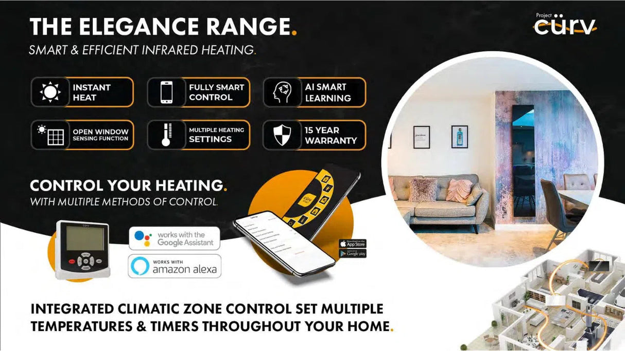 Large Infrared Mirror Heater 1000x600mm