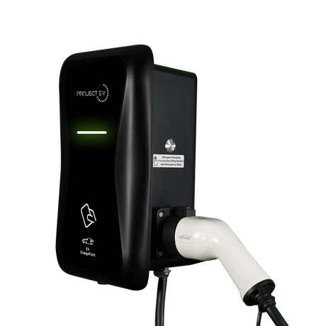 Project EV EVA-07S-PE-RFID - 7.3kw Pro Earth Wall Tethered Charger Single Gun RFID