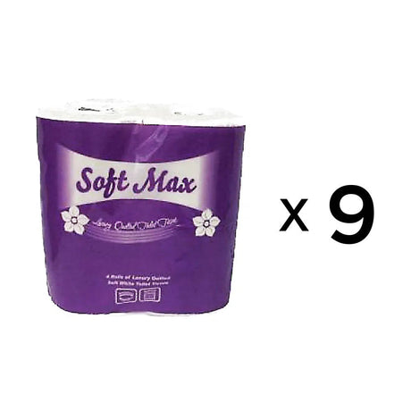 Soft Max Toilet Tissue 2 Ply – 36 Rolls (4x9 Pack)