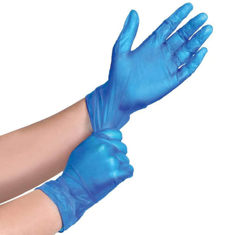 Blue Vinyl Gloves - Premium Quality (10 Boxes - 1000 Gloves)