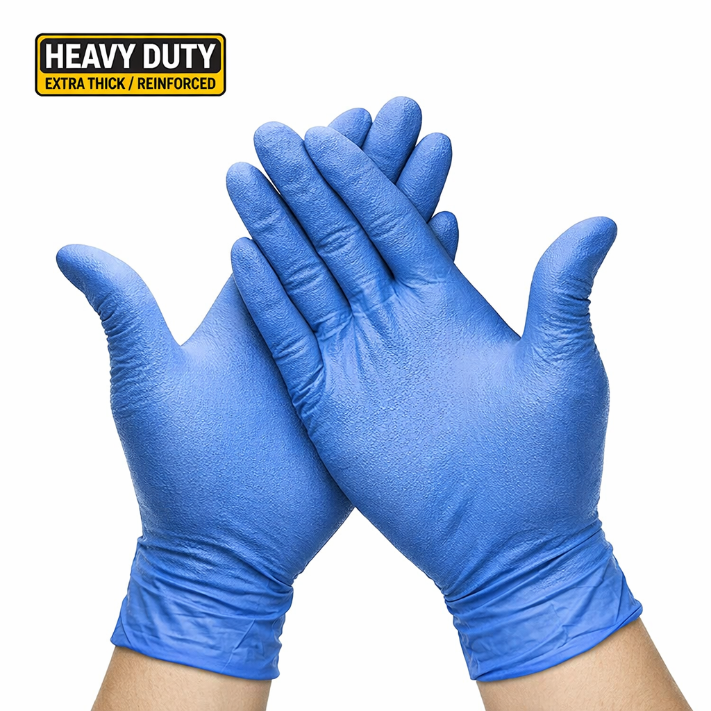 Blue heavy duty nitrile gloves extra thick 6.5 mil box of 100 - Epic Solutions UK