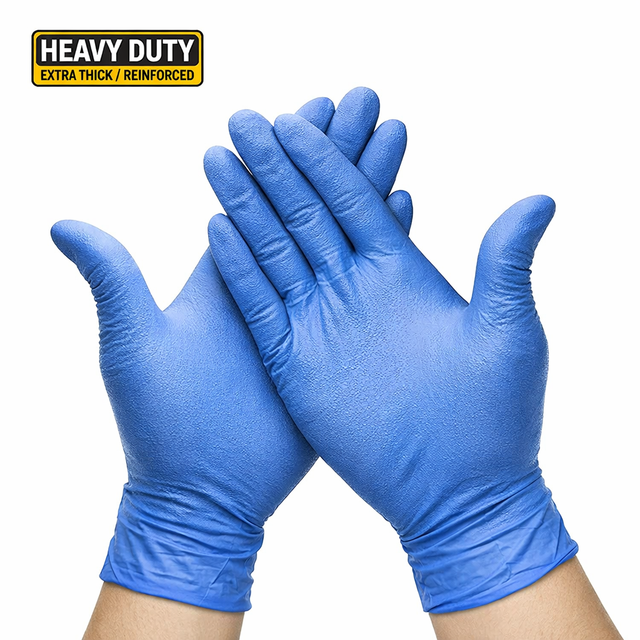 Blue heavy duty nitrile gloves extra thick 6.5 mil box of 100 - Epic Solutions UK